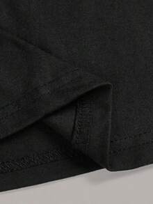 Cozy Comfy LoungeVitality Printed Crew Neck T-Shirt - Soft, Breathable, And Casual Short-Sleeved T-Shirt, Suitable For Spring And Summer Wear - Comfortable Everyday Wear For Women - Soft And Relaxed Loungewear. - 黑色 - 查看 4