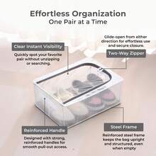 Clear Foldable Shoe Bag - Shoe Box Organizer | Transparent Shoe Rack | Dustproof Shoe Cover | Space-Saving Sneaker Box | Foldable & Easy To Clean - 無色 - 查看 7