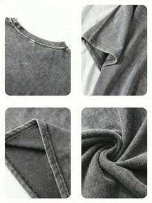 New Women's Basic T-Shirt For Everyday Wear, American Style, 100% Pure Cotton, Fun Retro Western Style T-Shirt, Horse Riding T-Shirt, Cartoon Letter Print T-Shirt, Vintage Clothing For Women, Mother's Day Outfit, Women's Clubwear 2026 - 灰色 - 查看 3