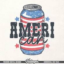 Ameri Can | Instant Download | Sublimation Design | Funny 4th Of July T-Shirt In PNG Format | Funny Independence Day PNG | Beer T-Shirt PNG | Use PNG - 白色 - 查看 3