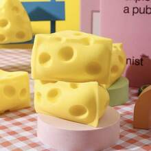 1 pieza Juguete antiestrés de queso grande, Juguete antiestrés de queso cuadrado nuevo de 6CM, Rebote lento, Textura de queso, Regalo de cumpleaños perfecto, Regalo festivo, Regalo - Multicolor - Ver 11