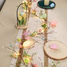 ATDAWN Guirnalda de Navidad con huevos de Pascua de 6 pies, funciona con pilas, guirnalda de Navidad con luces, guirnalda de huevos para Pascua, día festivo, primavera, hogar, decoración de Navidad - Vistoso - Ver 3