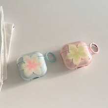 春意盎然半透明粉蓝百合花挂饰耳机保护套,兼容苹果4、3、Pro、第二代、第一代,男女皆宜的时尚耳机保护套 - 彩色 - 查看 3