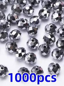 Contas de cristal austríaco branco-prateado brilhante de 4/6/8 mm, 111/81/61 peças, contas espaçadoras de vidro lapidado para confecção de joias DIY, adequadas para colares e pulseiras, materiais para artesanato. - Multicolorido - Ver 16
