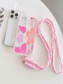 1pc Minimalist Retro Lily Flower UV Painted Thick Shockproof Transparent Dual-Color 2-In-1 TPU Phone Case With Detachable Halter, Compatible With IPhone 17/17 Pro/17 Pro Max/16/16 Plus/16 Pro/16 Pro Max/15/15 Plus/15 Pro/15 Pro Max/14/14 Plus/14 Pro/14 Pro Max/13/13 Pro/13 Pro Max/12/12 Pro/12 Pro Max/11/11 Pro Max/X/XS/XR, Provides Lens Protection - Multicolor - View 5