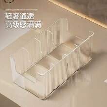 Transparent PP Makeup Organizer Box, Divided Compartments Vanity Countertop Storage Rack For Face Masks, Cosmetics & Skincare Products, Wholesale - Sets - View 5