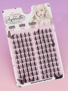 100 Clusters Spiky Cat Eye Lash Clusters, Dramatic D Curl Individual False Eyelashes, Manga Anime Style Segmented Lashes, Thick & Curled, Soft Fiber, Easy DIY, Reusable, Ideal For Cosplay, Party, And Bold Makeup Looks - C - View 4