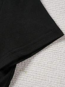 1 camiseta de algodón puro de manga corta y cuello redondo para mujer, camisa formal para mujer, enviada desde almacén local, algodón suave, cómoda y transpirable, oferta especial, adecuada para Pascua, Halloween, Día de Acción de Gracias, Navidad y otras festividades, 180g 100% algodón. - Negro - Ver 5