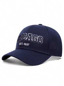 2026 簡約時尚新款硬頂棒球帽 CHICAGO 刺繡嘻哈滑板帽 戶外日常通勤裝飾遮陽帽 中性款 - CHICAGO 硬頂 - 查看 3