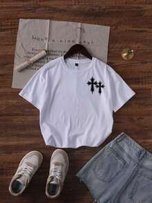 Men's Short-Sleeved, Crew-Neck T-Shirt. Casual Style With Modern And Comfortable Prints. For Men And Women, Couple Style, Short-Sleeved T-Shirt With  Print. - 酒紅色 - 查看 2