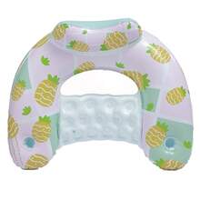 Silla flotante inflable con forma de U y patrón de hoja de arce para adultos de gran tamaño, vehículo flotante de recreación acuática simple, vehículo flotante inflable de PVC con hoja de arce, silla flotante inflable con 2 portavasos, cama flotante plegable con forma de U con hoja de arce, silla de ocio acuático, fiesta en la piscina, diversión en la playa - Múltiples estilos - Ver 32