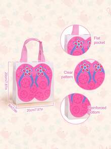10pcs Hawaiian Beach Tote Bags - Non-Woven Fabric Summer Party Gift Bags With Handles, Tropical Style Flip-Flops And Starfish Pattern, Suitable For Birthday Parties, Pool Party Decor, Vibrant Colors, Pool Gift Bags | Theme Party Bags | Sturdy Handles, Beach Accessories, 1/5/10pcs - A - View 8