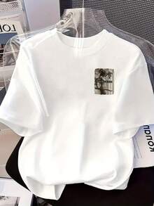 New 180g Short-Sleeved T-Shirt, 1% Cotton, With Front And Back Print - Feminism, Girls Are Girls - Fashionable Printed T-Shirt For Women, For Spring And Summer, Versatile And Casual - Suitable For Layering In Spring And Autumn, And For Wearing Alone In Summer, Unisex. - White - View 3