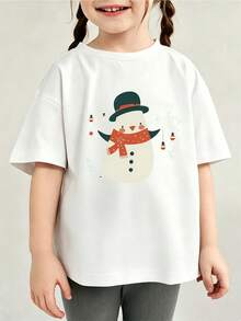 Camiseta tierna estampada moda infantil para niña verano - Blanco - Ver 1