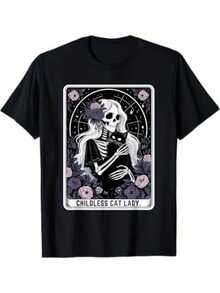 Camiseta unisex con diseño de calavera de gato y la frase "Mamá Gato Blanco", un excelente regalo para Navidad, Halloween o el Día de Acción de Gracias.Esta camiseta unisex está hecha de tela suave y cuenta con cómodas mangas cortas negras. - Negro de medianoche - Ver 10