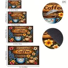 1pc Coffee Pattern Printed Absorbent Dish Drying Mat, Espresso Machine Countertop Absorbent Mat, Sink Drainage Mat, Soft Faucet Absorbent Mat, Bathroom Sink Cup Mat, Kitchen & Bathroom Accessories - Multicolor - View 11