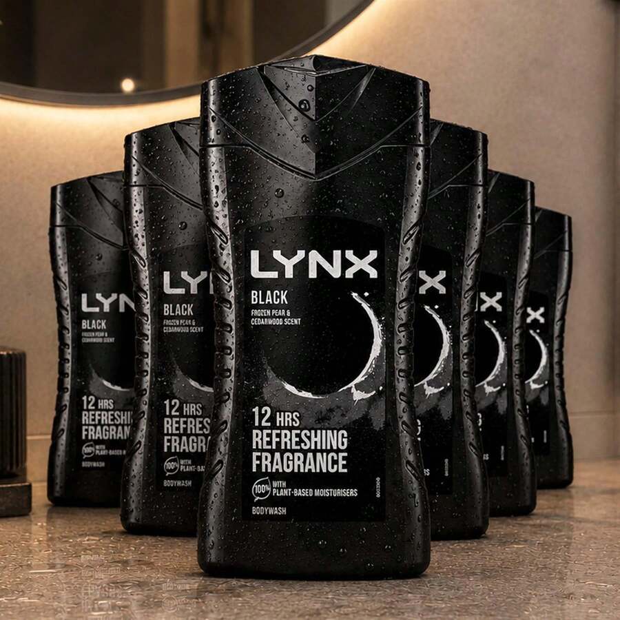 Lynx Black Shower Gel 225ml - Pack Of 6 - Sandalwood - View 1