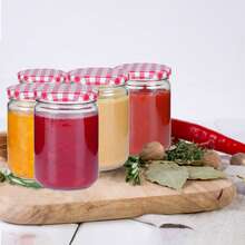 Glass Jam Jar Set With Airtight Lids And Labels - Perfect For Homemade Jam, Preserves And Honey 240/350ml Red - Red - View 6
