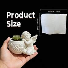 Hive Mold 1PC Angel Silicone Mold, Angel Nestled In A Flower Pot, Easy Demolding & High Flexibility & 3D Clear Detail Epoxy Resin Mold For DIY Handmade Crafts, Home Decor, Gift Making, Suitable For Craft Lovers, DIY Makers & Home Decoration Enthusiasts - Mold 057 - View 11