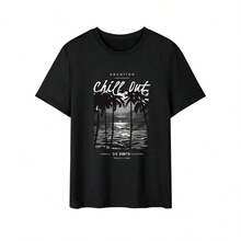 2026New Summer Collection:Men's Casual T Shirt,Printed With Letters And Cartoon Patterns,Round Neck,Short Sleeve,Emosale Women's Style,Summer T Shirt,Black Top - Black - View 5