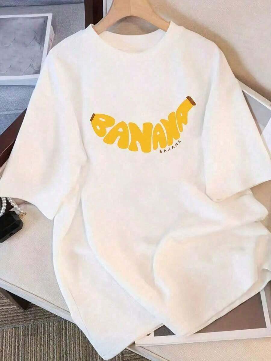 Printed T-Shirts - Soft Cotton T-Shirt For Women - Loose Fit, Round Neck, Casual Style For Everyday Wear, Breathable And Comfortable, Basic Style, Machine Washable, Summer Essential, Fun Design, Short Sleeve, Adult Style - Unisex, Loose Fit - Comfortable Cotton T-Shirt With Urban Vintage Style. - 白色 - 查看 1
