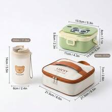 304 Stainless Steel Lunch Box, Bento Box Adult, Cute Microwavable Lunch Containers, Leakproof Snack Containers With Lids, Travel Food Containers, Portable Lunch Bowls With Handle, Bento Snack Box With Utensils For School Student - Multicolor - View 28