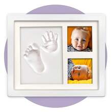 3pcs Set [Photo Frame + Ink Pad + Wooden Stick] Baby Handprint/Footprint Or Pet Paw Print Photo Frame, Growth Memory Gift Set - White - View 7