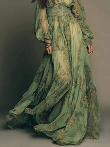 Bohemio    Cinturón  Apliques - Verde Gris - Ver 4