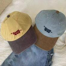 1pc Retro Contrast Color "SUN DAY" Embroidered Baseball Cap, Versatile Small Face Visor Hat, Outdoor Sun Protection - Multicolor - View 10