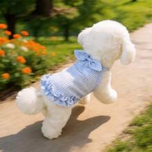 轻盈公主风吊带宠物服装，适合猫咪、泰迪熊、贵宾犬等，可爱宠物服饰，夏季款 - 藍色 - 查看 16