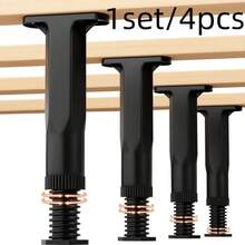 4pcs Adjustable Bed Frame Support Legs, Universal Height Range, Suitable For King And Queen Size Beds, Easy Installation, No Power Required, 4-16pcs Sturdy Support - Black - View 6