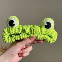 1 pieza Gorro de ducha con estampado de rana de dibujos animados, decoración del baño del hogar, decoración de otoño, accesorio para el cabello de vuelta a la escuela - Multicolor - Ver 5