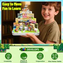 Characters And Animals Magnetic Building Blocks ,54/60pcs Magnetic Farm Theme Puzzle Cube Set With Box | 3D Jigsaw Toy, Learning Kit For Kids, Unleash Endless Imagination, Halloween Gift, Suitable For Boys And Girls, Mixed Colors ABS Material - Multicolor - View 5