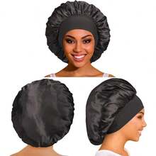 1 Piece Satin Bonnet For Women, Silk Bonnet For Curly Hair, Silk Hair Bonnet For Sleeping Satin Bonnets For Women, Extra Large Bonnet For Braids(Random Color Sleeping Cap) - View 2