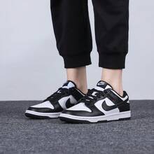 Nike Dunk "White/Black" 街頭感經典百搭皮革避震耐磨低筒休閒板鞋女款 - 黑與白 - 查看 10
