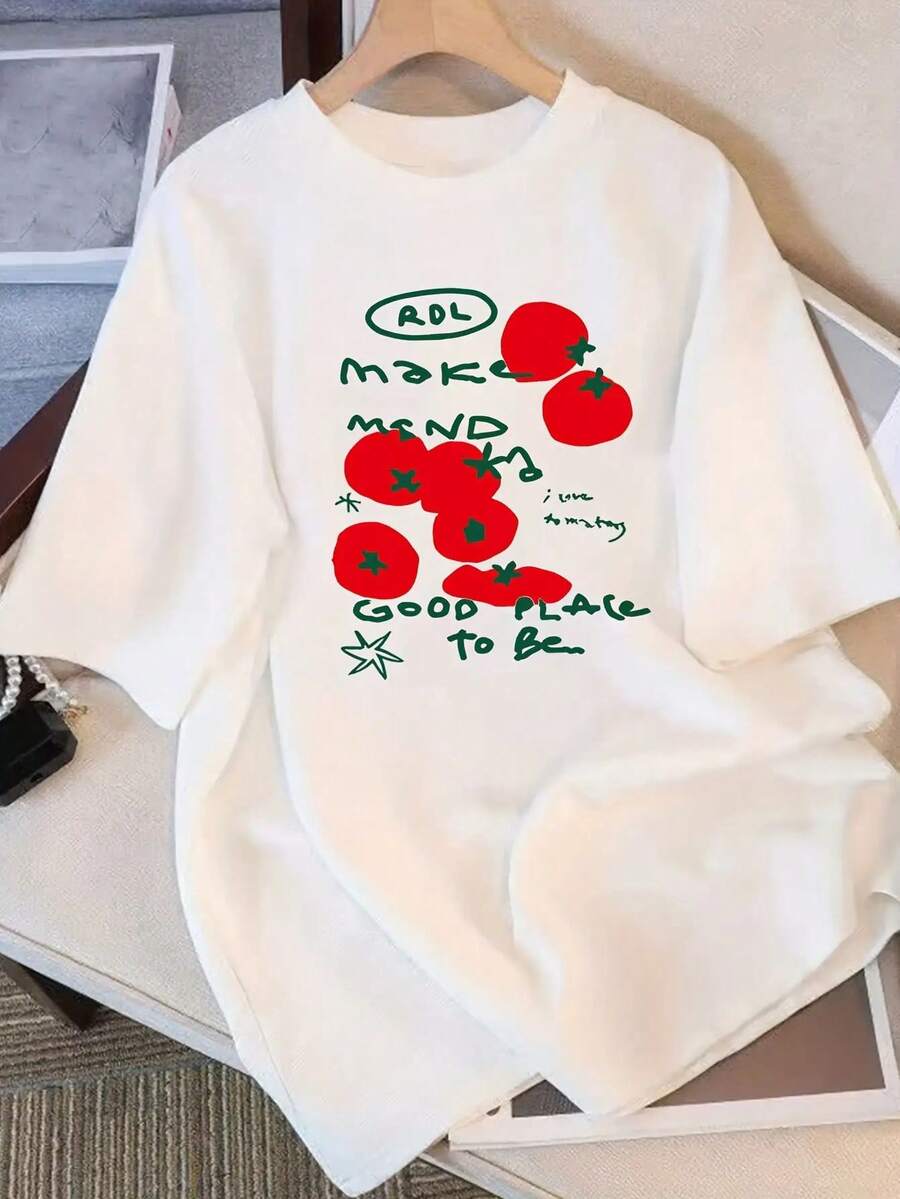 Modern And Minimalist Women's T-Shirt - Casual Short-Sleeved Top - Basic Style In White, Suitable For Everyday Wear, A Must-Have Item, Versatile And Fashionable, Casual Clothing For Adults. - 白色 - 查看 1