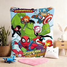 1pc S-Pider-Man Print Blanket,Retro Cartoon Style Throw Blanket,Cartoon Character Printed Blanket,All-Season Universal Nap Blanket,Character Home Decor Blanket,Modern Fashion Gift Suitable For Home Bedroom Bed Sofa Office Lunch Break Cover Picnic Blanket - Nhiều màu - Xem 3