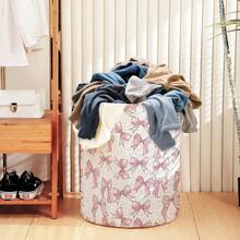 1 pezzo, Contenitore per la Biancheria Rosa per la Camera da Letto, Cesto per Vestiti Sporchi, Cesto per la Biancheria con Manico, Borsa Portaoggetti per Coperte e Asciugamani, Scatola Organizzatrice di dimensioni 35,05X41,91 cm/39,88X49,78 cm - 35,05 x 41,91 cm - Visualizzare 2