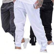 Kit Of 3 Men's Jogger Pants For Gyms With Reflective Logo (Black, White, Gray) - Kit Of 3: Black + White + Gray - View 3