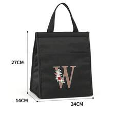 Bolsa térmica, bolsas de almuerzo portátiles, bolsa térmica aislada, bolsas Bento para comida, impresión de letras doradas, bolsas de hielo para almacenamiento de Picnic de viaje - N - Ver 26