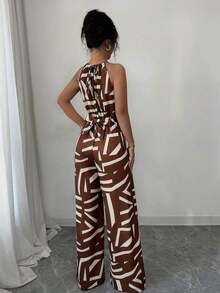 Mono de tela estampada con envolvente frontal para mujer, diseño que define la cintura para usar en ocasiones elegantes, ya sea de fiesta o diario - Multicolor 6 - Ver 2