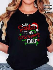 Camiseta negra informal de manga corta con cuello redondo para hombre,Camisetas Para Mujer Camiseta única y divertida con diseño imponente de Santa y un toque de humor ideal para las fiestas Perfecta para lucir estilo y diversión este invierno palabra clave y2k Disponible en tallas grandes perfecto para tus reuniones informales - Negro - Ver 6