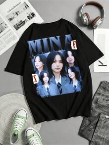 Limited Edition MINA TWICE T-Shirt - Vintage Graphic Mina T-Shirt - Retro Mina Merchandise - Official Mina Concert T-Shirt - Black - View 6