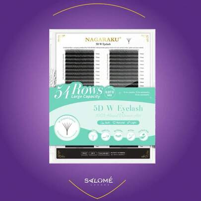 Pestañas W 5D Mega Blister NAGARAKU Volumen Intenso Aplicación Rápida Matte Mix 8-15mm 54 Tiras para Profesionales Pestañas Postizas Volumen Profesional Belleza Extensiones
