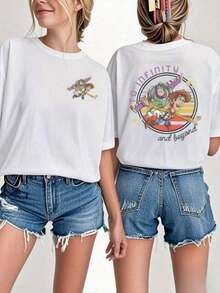 Camisetas de Mujer con Estampado "TO INFINITY And Beyond", Letras en Anillo + Estampados de Woody y Buzz , Serie , Suaves, No Fáciles de Deformar, Necesarias para Primavera y Verano, Cómodas y Amigables con la Piel, Camisetas de Moda para Mujer. Camiseta 100% Algodón con Estampado de Patrones - Estampado Creativo de Dibujos Animados, Tela Ligera y Transpirable, Cuello Redondo Regular, Camiseta Casual Urbana para Primavera y Verano, Camiseta de , Excelente Regalo para las Fiestas. Camiseta unisex de algodón de manga corta y cuello redondo, estilo vintage urbano, holgada. Blusas para mujer. blusas.blusas casuales para dama.blusas para mujer. blusas.blusas casuales para dama.Impresión de osos cariñosos.Camiseta estampada Impresión de osos cariñosos. - Blanco - Ver 7