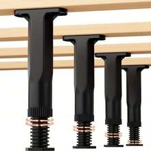 4pcs Adjustable Bed Frame Support Legs, Universal Height Range, Suitable For King And Queen Size Beds, Easy Installation, No Power Required, 4-16pcs Sturdy Support - Black - View 1