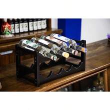 Hogare, Cava de Madera, para vinos, Diseño Moderno y Elegante, Útil y práctica, Mueble para Botellas, Acabados Finos, Resistente, Capacidad 8 Botellas, Complemento para el Color - Antiguo - Ver 2