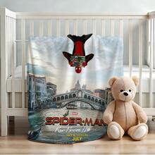 1pc S-Pider-Man Print Blanket,Retro Cartoon Style Throw Blanket,Cartoon Character Printed Blanket,All-Season Universal Nap Blanket,Character Home Decor Blanket,Modern Fashion Gift Suitable For Home Bedroom Bed Sofa Office Lunch Break Cover Picnic Blanket - Nhiều màu - Xem 4