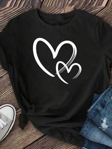 Heart-Shaped T-Shirt, Valentine's Day Gift, Cute Valentine's Day Design, Self-Affirmation T-Shirt, Gift For Girlfriend. - 白色 - 查看 7