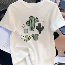 Women's T-Shirt With Minimalist Bear Design And Text - 白色 - 查看 1
